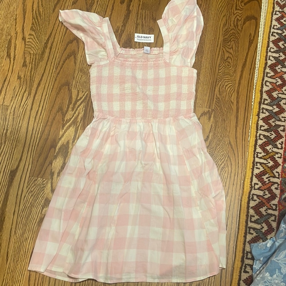 Flutter Tee Dress Pink Checkered - XS